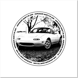 Mazda Miata MX-5 NA Black 'N White 4 Posters and Art